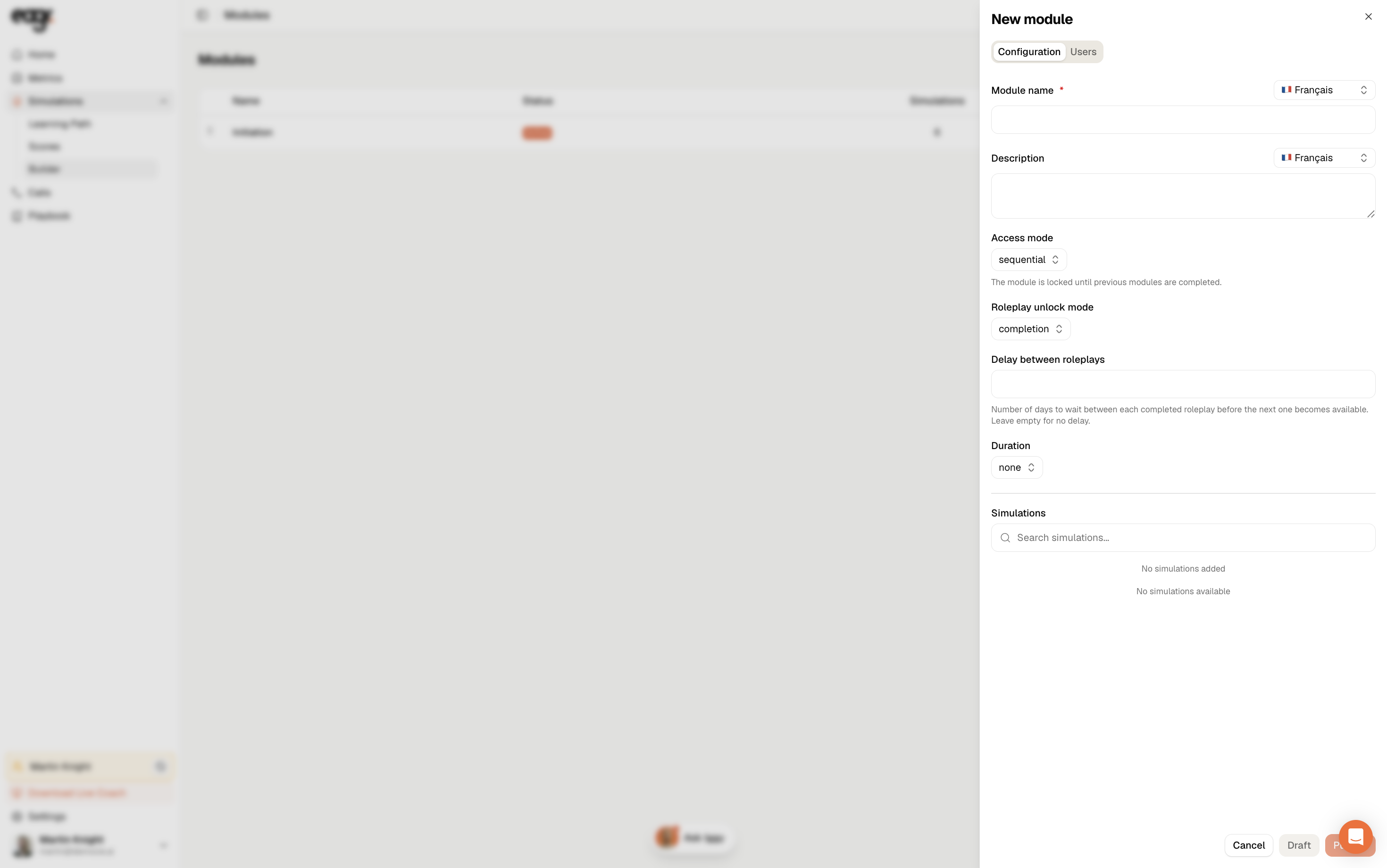 Screenshot: The module configuration.